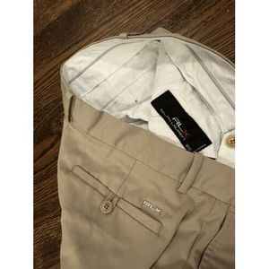 Ralph Lauren RLX Mens Golf Pants Beige Flat Front Performance Straight Leg 32x28